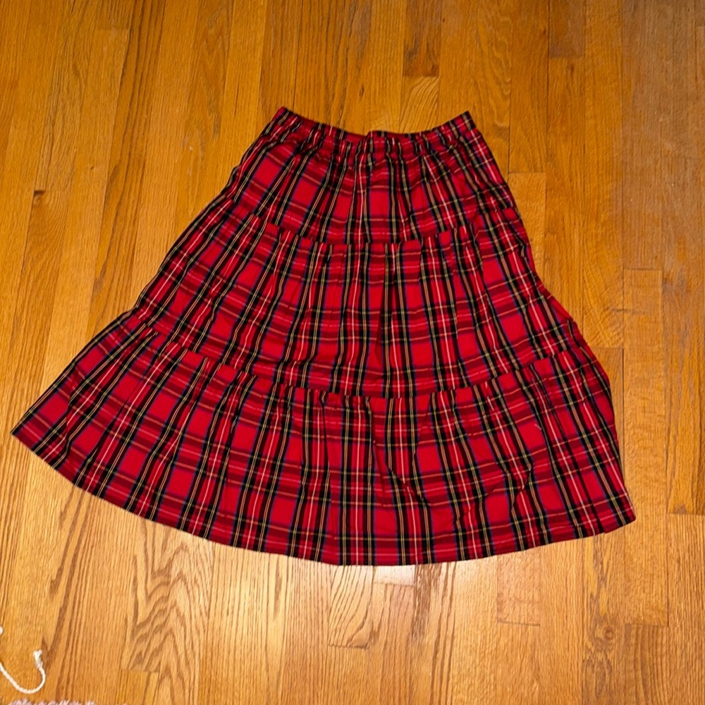 Red long skirt